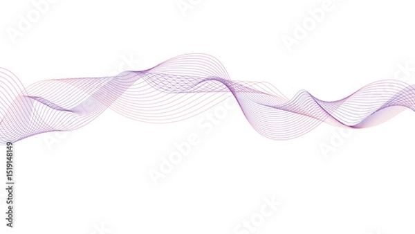 Fototapeta Purple and Pink Abstract Wave Line Background, Smooth Flowing Curve Design