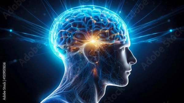 Obraz Neural network spreading through brain