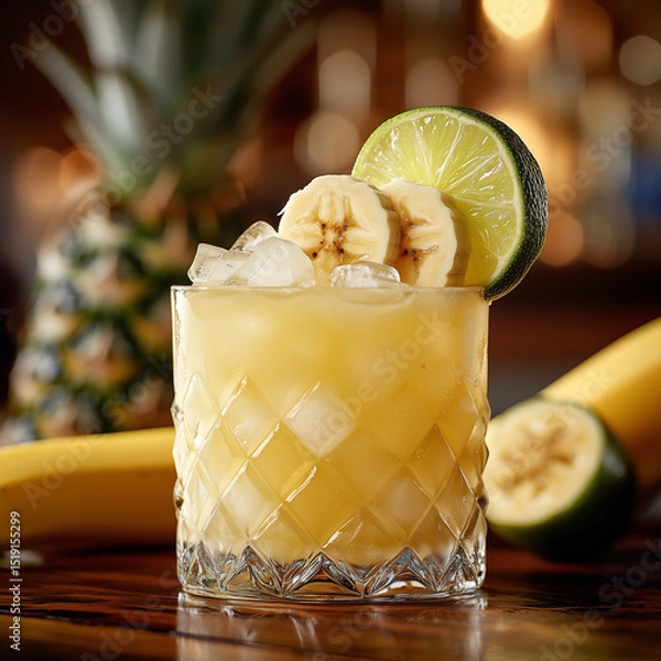 Obraz a photo of the cocktail Banana and pineapple