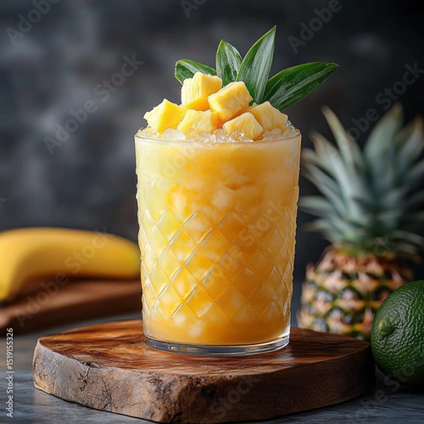 Obraz a photo of the cocktail Banana and pineapple