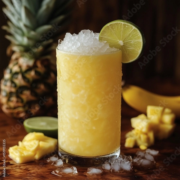 Obraz a photo of the cocktail Banana and pineapple