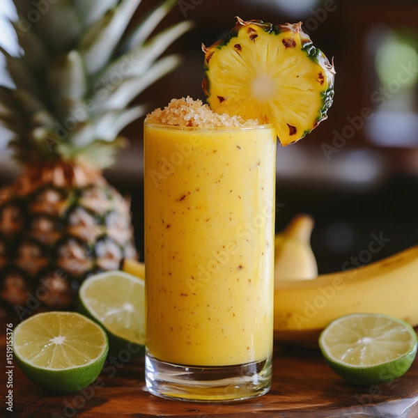 Obraz a photo of the cocktail Banana and pineapple