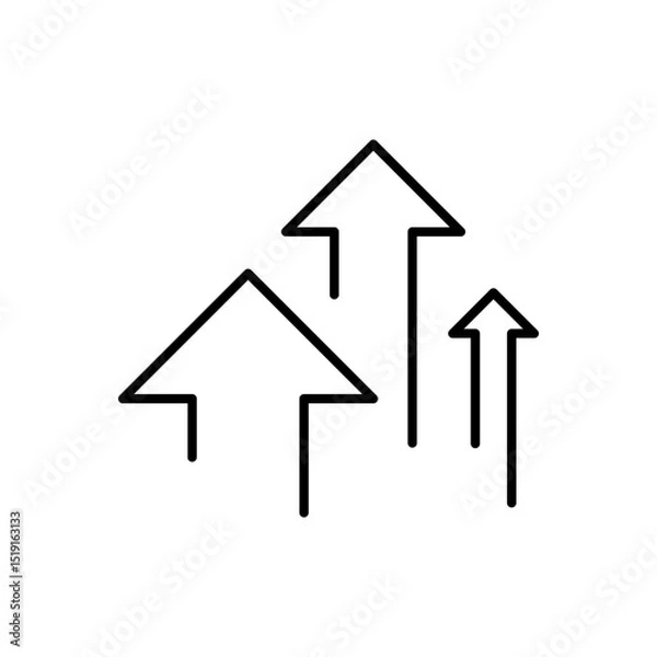 Obraz Line Icon of Rising Arrows Symbolizing Success Boost Improvement and Upward Movement in Business or Statistics