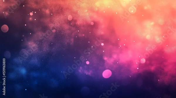 Fototapeta This picture shows a colorful bokeh background with gradient colors transitioning from blue to orange-red, creating a dreamy and romantic atmosphere.