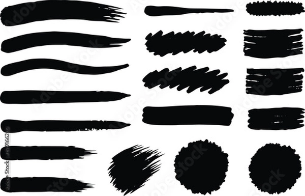 Obraz Adobe Illustrator Artwork, Paint brush strokes, Vector artistic paint ink broush stoake,line,texture,background for text.

