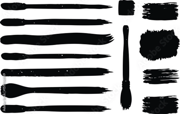 Fototapeta Adobe Illustrator Artwork, Paint brush strokes, Vector artistic paint ink broush stoake,line,texture,background for text.

