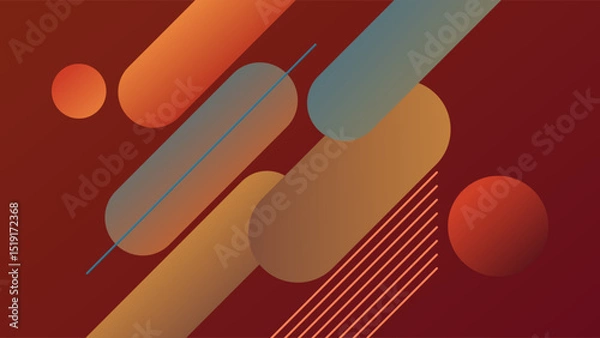 Fototapeta ABSTRACT BACKGROUND ELEGANT RED ORANGE GRADIENT SMOOTH LIQUID COLORFUL DESIGN WITH DIAGONAL GEOMETRIC SHAPES VECTOR TEMPLATE GOOD FOR MODERN WEBSITE, WALLPAPER, COVER DESIGN 