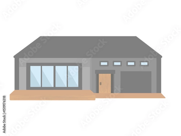 Fototapeta 平屋  家  建物  イラスト