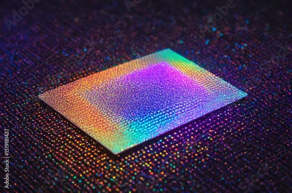 Obraz Colorful Rainbow Holographic Texture Display. Generative AI.
