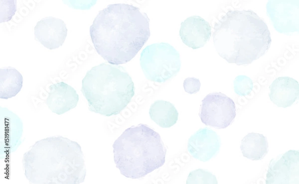 Obraz 水彩風水玉　シャボン玉のベクターイラスト