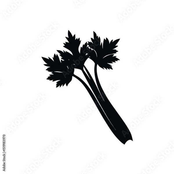 Fototapeta Celery Crisp Vector Silhouette