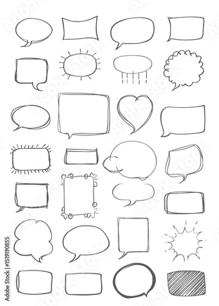 Fototapeta Hand-Drawn Doodle Speech Bubbles and Shapes A Diverse Collection for Design Projects