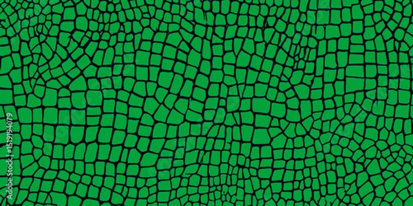 Fototapeta Green Alligator Skin Texture Seamless Vector Pattern for Design Projects