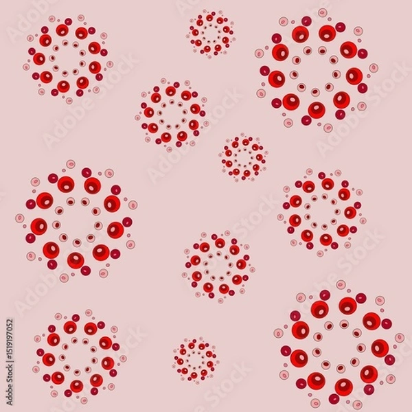 Fototapeta seamless pattern with red flowers