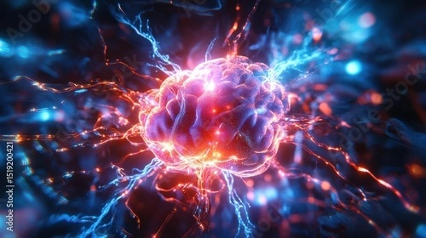 Fototapeta Cyber AI-Powered Holographic Intelligence Streaming