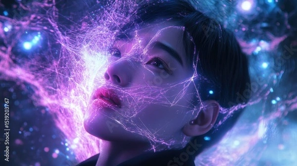 Fototapeta Quantum AI-powered Circuits Transmitting Futuristic Vision