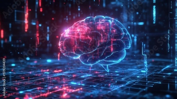 Fototapeta Artificial Intelligence Concept with Creative Brain