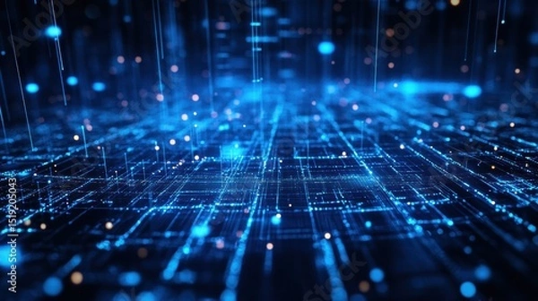 Fototapeta Artificial Intelligence Evolving in Deep Cyberspace