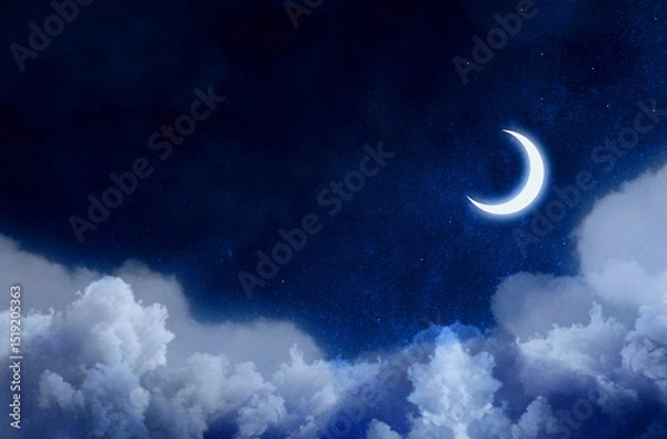 Obraz night sky with clouds