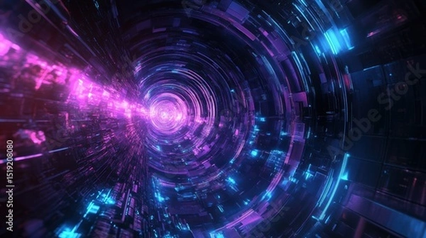 Fototapeta Quantum AI Core Evolving into Digital Consciousness