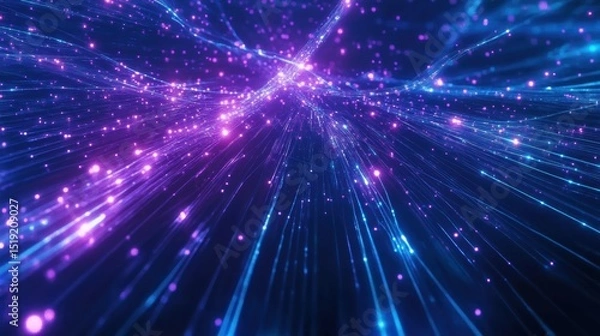 Fototapeta Cyber AI Brain Scanning Neural Networks in Cyberspace