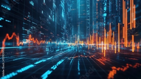 Fototapeta AI-Powered Financial Algorithm Analyzing Stock Market -.jpeg