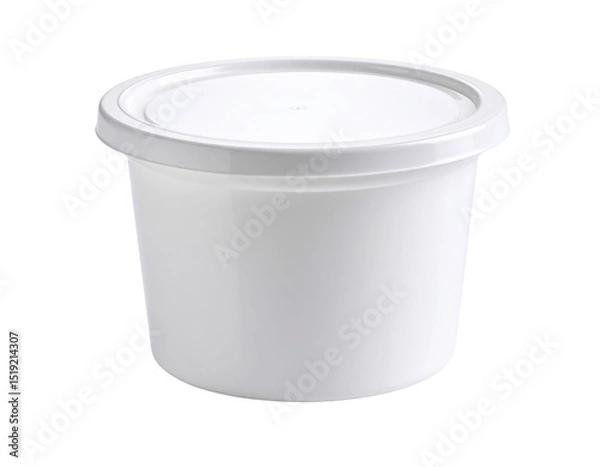 Fototapeta A white plastic container with a fitted lid.