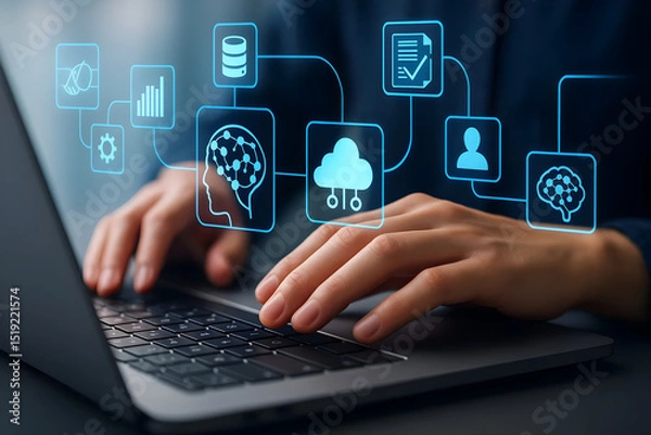 Fototapeta Exploring artificial intelligence and machine learning concepts  for data analysis