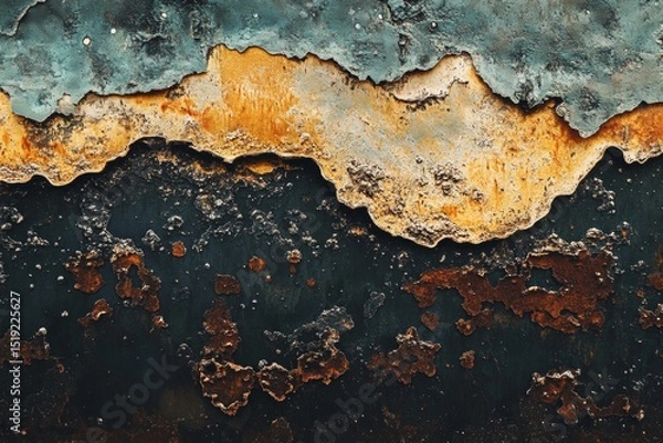 Fototapeta A rusted metal surface with a crack in it