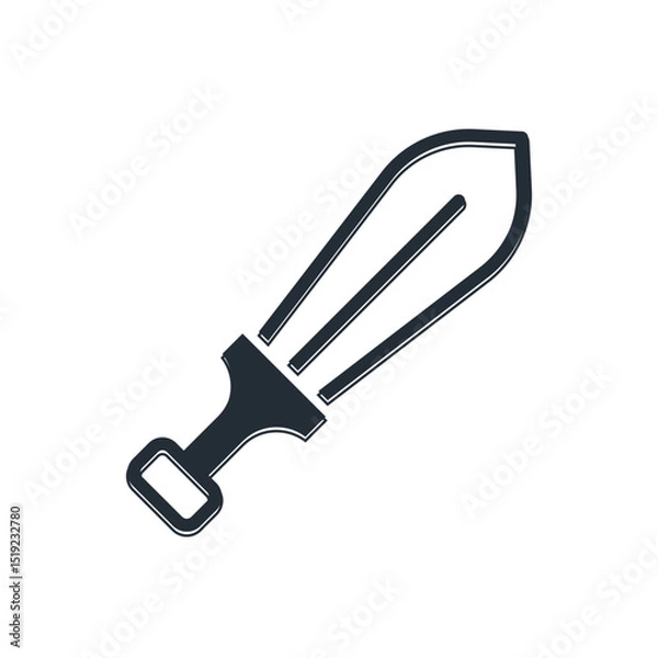 Fototapeta Black Sword toy icon isolated on white background. Vector