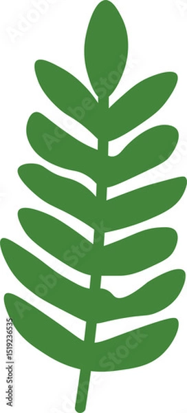Obraz Tropical Leaf Vector Illustration - Flat Green Botanical Elements