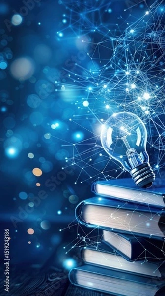 Obraz Innovative technology meets literature illuminating ideas digital realm infographic abstract close-up perspective