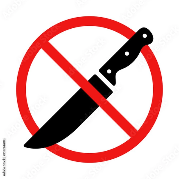 Obraz No Knife Sign on White Background