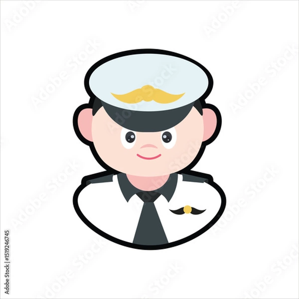 Obraz Colored Pilot Cartoon Illustration