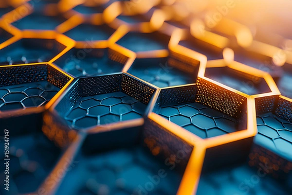 Fototapeta Futuristic Hexagon Texture