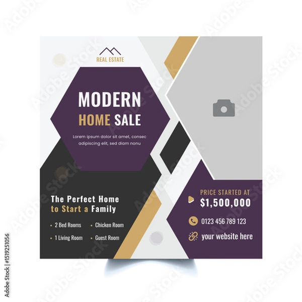 Obraz Real estate social media post template