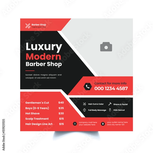 Obraz Barbershop Post Template 