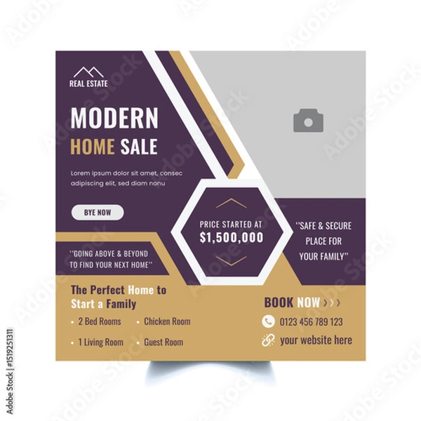 Obraz Real estate social media post template