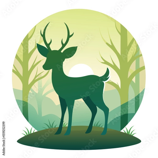 Fototapeta Cute Animals Silhouette & Line Vector