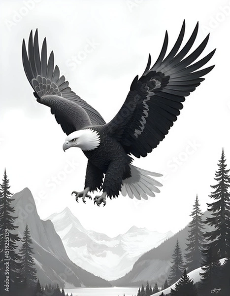 Obraz bald eagle in flight