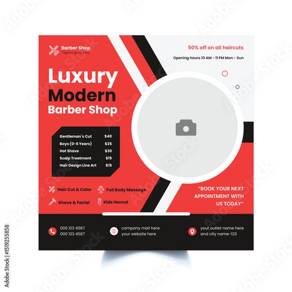 Obraz Barbershop Post Template 