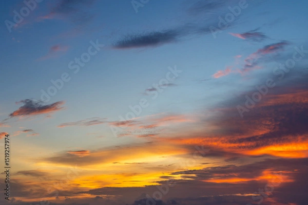 Obraz Sunset sky and evening glow
