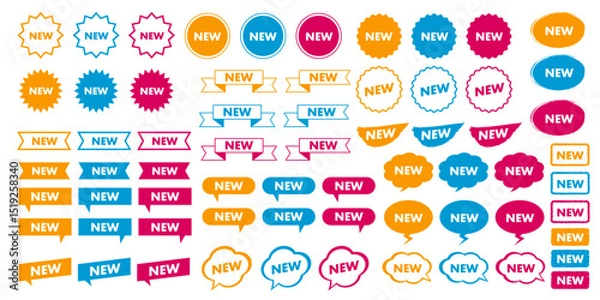 Obraz NEW　あしらい　カラフル　ベクター　見出し　セット