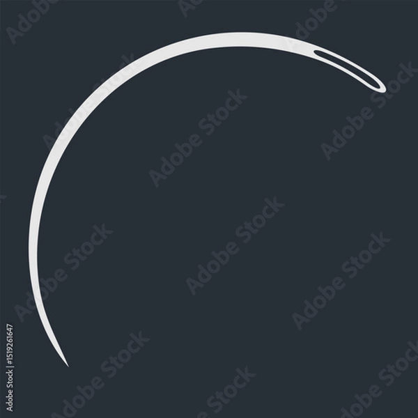 Obraz Curved Sewing Needle icon. Vector illustration
