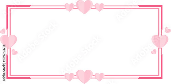 Fototapeta Rectangle Frame Valentine's Day