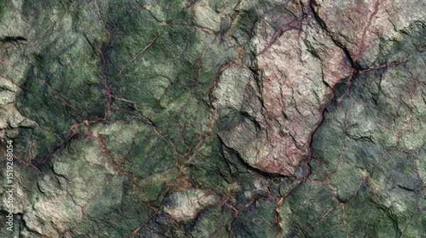 Fototapeta Highly detailed topdown view of Unakite surface with subtle cracks and veins ultrarealistic texture and lighting