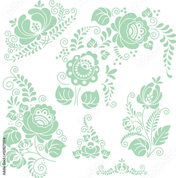 Fototapeta Beautiful flower art and mandala vector design 