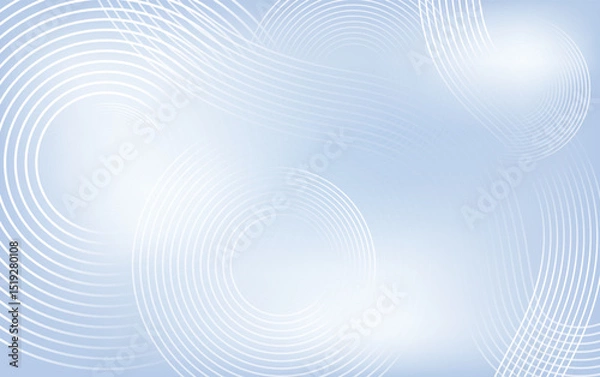 Fototapeta Abstract Blue Gradient Background with White Concentric Wave Lines, vector illustration