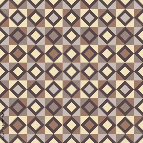 Fototapeta Minimalist Geometric Mid Mod Coffee Color Seamless Pattern