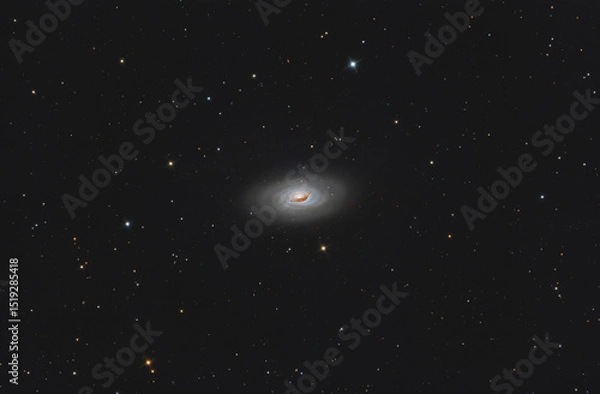 Obraz Messier 64  (called black eye or devil galaxy) in Ursa major constellation, taken with amateur telescope..
